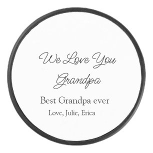 best grandpa ever grandparents photo gifts classic hockey puck