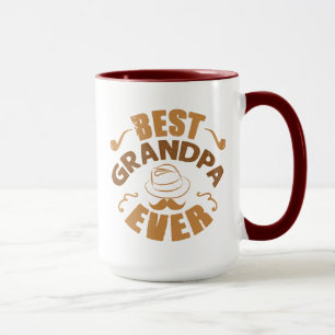 Best Grandpa Ever - Hat and Pipe Illustration Mug