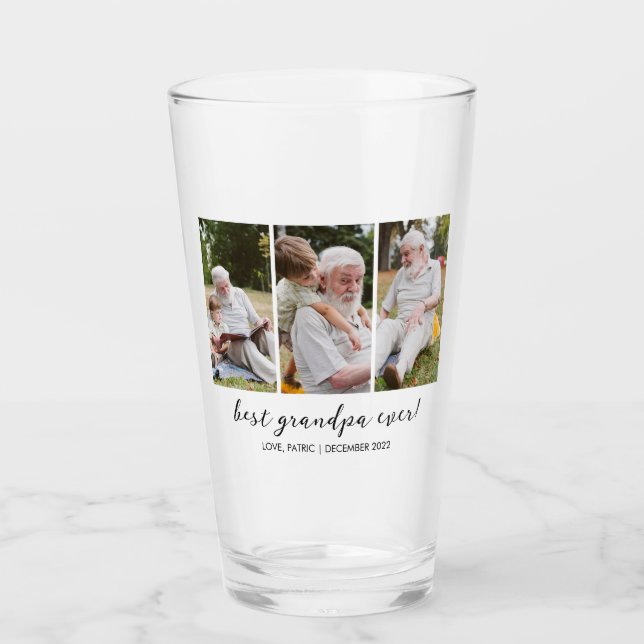 Best Grandpa Ever Keepsake Multi Photo Glass (Front)