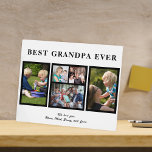 Best grandpa ever modern black and white collage plaque<br><div class="desc">Modern contemporary Happy Father's Day BEST GRANDPA EVER five family photo collage personalized keepsake simple black plaque with a bold typography script template. Create your own with 5 custom family pictures and your text! You can change the colours of text and background. It can be a cute gift for your...</div>