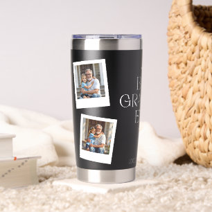 Best Grandpa Ever Modern Snapshot Style 4 Photos Insulated Tumbler