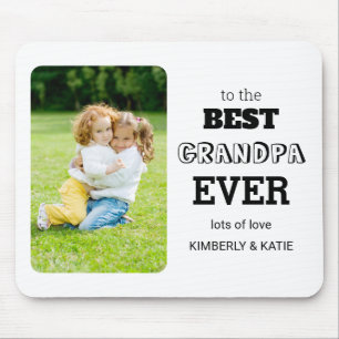 Best Grandpa Ever Name Photo Mouse Pad