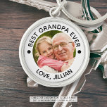BEST GRANDPA EVER One Photo Personalized Keychain<br><div class="desc">Create a custom, personalized photo keychain for a special grandfather with the suggested editable title BEST GRANDPA EVER, a favourite picture and your text in your choice of text, dot and background colours. Makes a great keepsake gift for his birthday, Grandparents Day or Father's Day. ASSISTANCE: For help with design...</div>