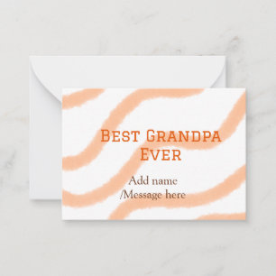 Best Grandpa ever orange stripes spiral add name t Card