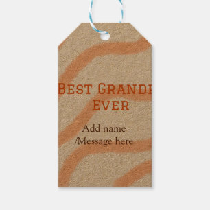 Best Grandpa ever orange stripes spiral add name t Gift Tags