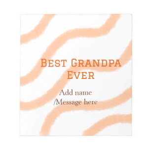 Best Grandpa ever orange stripes spiral add name t Notepad