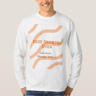 Best Grandpa ever orange stripes spiral add name t T-Shirt