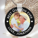 Best Grandpa Ever Personalized Name Custom Photo Keychain<br><div class="desc">Best Grandpa Ever ... Customize these grandfather keychain with your grandchild's favourite photo and name . Whether it's a grandfather birthday, fathers day or Christmas, these grandpa keychains with be a favourite. Great gift to all grand dads, grandfathers from the kids ! COPYRIGHT © 2020 Judy Burrows, Black Dog Art...</div>