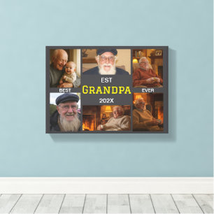 Best Grandpa Ever – Personalized Photos Canvas Print