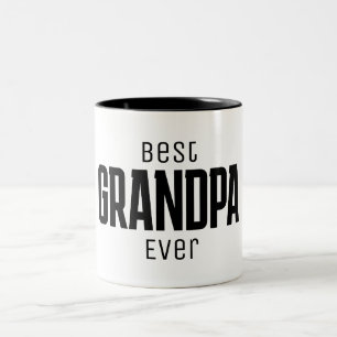 Best Grandpa Ever Personalized Script Two-Tone Coffee Mug