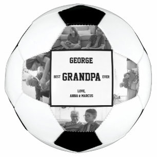 Best Grandpa Ever Photo Birthday Gift Christmas  Soccer Ball