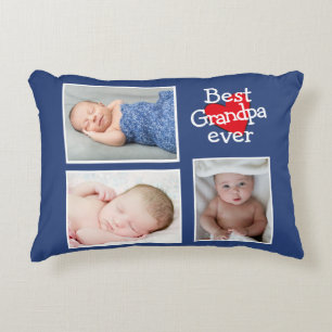 Best Grandpa Ever Photo Collage Accent Pillow