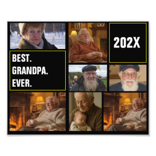 Best Grandpa Ever Photo Collage and Custom Text