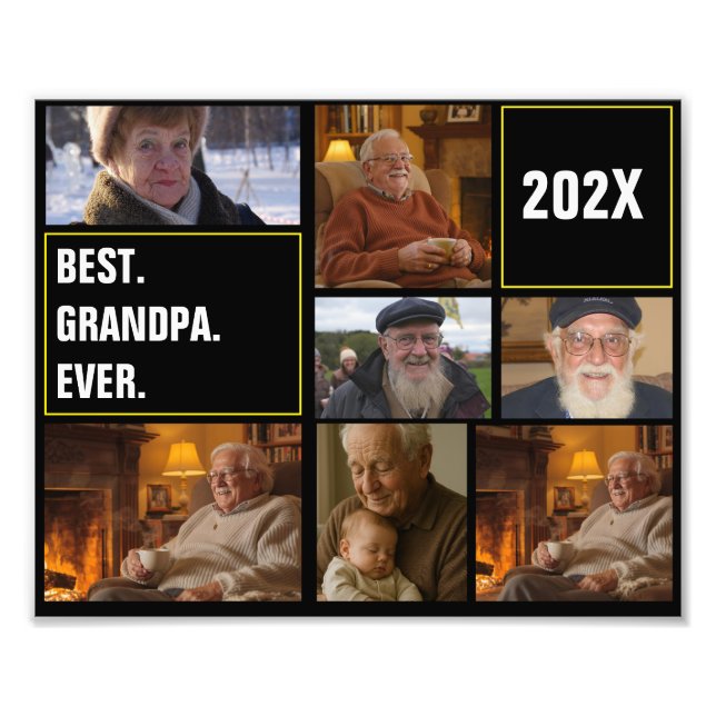 Best Grandpa Ever Photo Collage and Custom Text (Front)