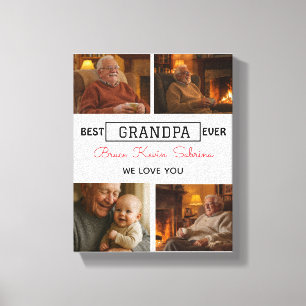 Best Grandpa Ever Photo Collage Canvas Print