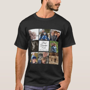 Best grandpa ever photo collage custom text T-Shirt