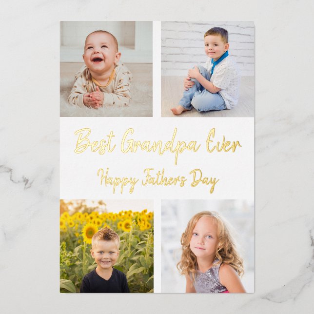 Best Grandpa Ever Photo Collage Father's Day Card (Front)