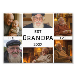 Best Grandpa Ever Photo Collage Print