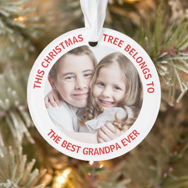 Best Grandpa Ever Photo Ornament (Tree)