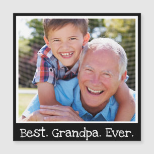 Best Grandpa Ever Photo Personalized Black Magnet