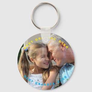 BEST GRANDPA EVER PHOTO Personalized Keychain