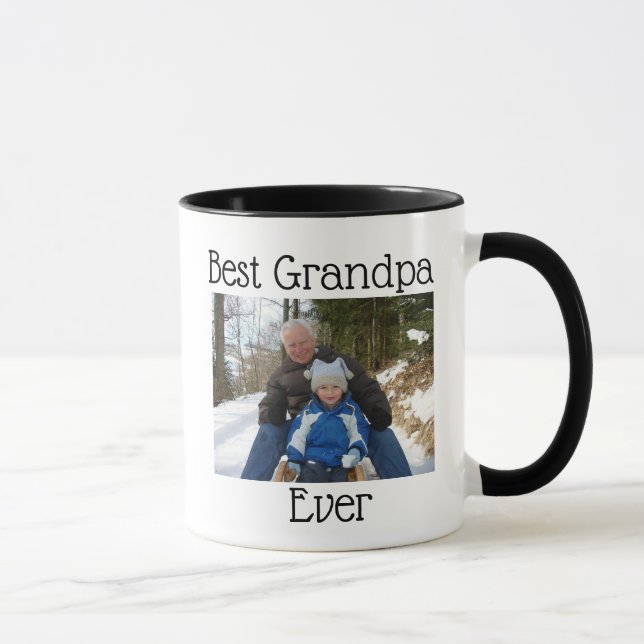 Best Grandpa Ever Photo Personalized Photo Mug (Right)