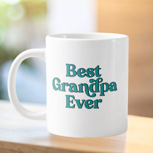 Best Grandpa Ever Retro Quote Fathers Day Large Coffee Mug