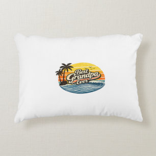Best Grandpa Ever Retro Sunset Design Accent Pillow
