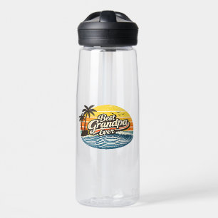 Best Grandpa Ever Retro Sunset Design Water Bottle