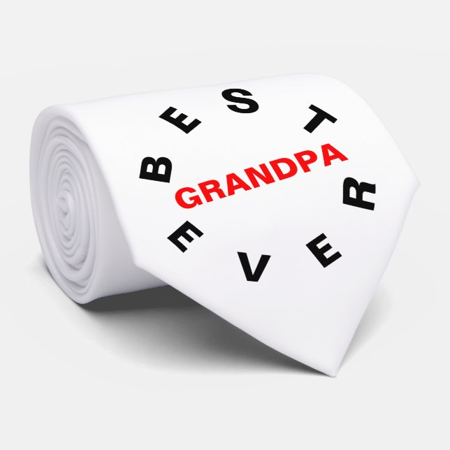 Best Grandpa Ever Tie (Rolled)