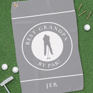 Best Grandpa Golfer Monogrammed Sports Pro Grey Golf Towel