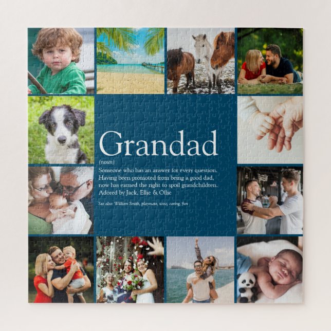 Best Grandpa, Grandad, Papa Definition 12 Photo Jigsaw Puzzle (Vertical)