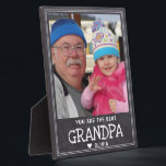 Best Grandpa Grandchild Photo Rustic Chalkboard Plaque<br><div class="desc">Rustic chalkboard plaque with one photo template to personalize with grandpa and grandkid picture.
Unique photo frame with 'You are the best grandpa' typography and grandchild name.Makes a perfectr keepsake gift for father's day,  grandparent's day,  birthday, christmas, etc</div>