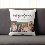 Best Grandpa Grandchildren Photo Collage Throw Pillow<br><div class="desc">Celebrate your grandpa with the Best Grandpa Grandchildren Photo Collage Throw Pillow. This personalized keepsake features a beautifully arranged collage of cherished photos, capturing special moments with his grandchildren. Crafted from high-quality materials, it adds a stylish and sentimental touch to any space, perfect for displaying on a bed or couch....</div>