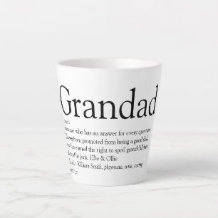Best Grandpa, Grandfather, Papa Ever Definition Latte Mug