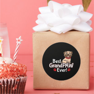 Best Grandpa GrandPAW Ever Classic Round Sticker