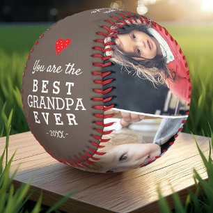 Best Grandpa Heart 4 Photo Collage Baseball