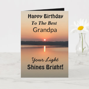 Best Grandpa Light Shines Bright Birthday Card