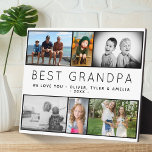 Best Grandpa Modern 6 Photo Collage Father`s Day Plaque<br><div class="desc">Best Grandpa Modern 6 Photo Collage Father`s Day plaque. Sweet photo collage plaque with your custom message and children's names  - add your favorite 6 photos into the templates and personalize with your names. Sweet keepsake gift for a grandfather on Father`s Day,  birthday or Christmas.</div>