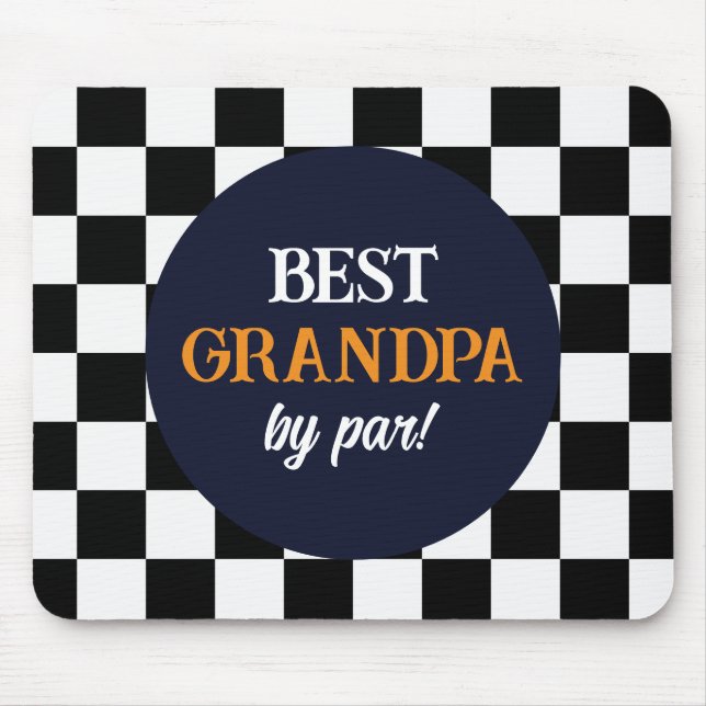 Best Grandpa Modern Check Mouse Pad (Front)