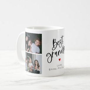 Best Grandpa Modern Script Personalized Photo Mug