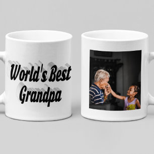 Best Grandpa photo black text Coffee Mug