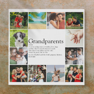 Best Grandparents Definition 12 Photo Collage Faux Canvas Print