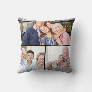 Best Grandparents Ever 6 Photo Collage Custom Throw Pillow