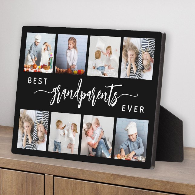Best Grandparents Ever 8 Photo Collage Black Plaque (Creator Uploaded)