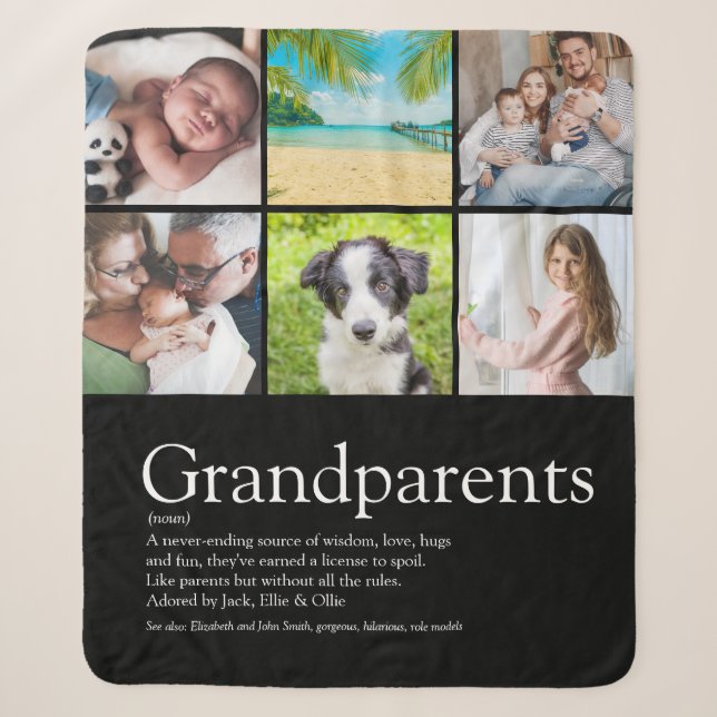 Best Grandparents Ever Definition 6 Photo Sherpa Blanket (Front)
