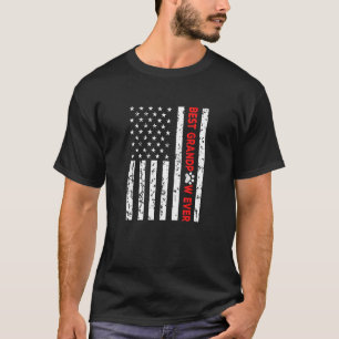 Best Grandpaw Ever Distressed American Flag Paw Pr T-Shirt