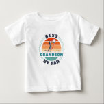 Best Grandson By Par Retro Custom Logo Baby T-Shirt<br><div class="desc">Retro Best Grandson By Par design you can customize for the recipient of this cute golf theme design. Perfect gift for baby showers or for a new mom from grandma.

The text "GRANDSON" can be customized with any dad moniker by clicking the "Personalize" button above</div>