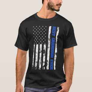 Best Grandson Ever US Vintage Flag Patriotic Famil T-Shirt