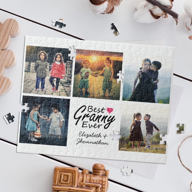 Best Granny Ever Modern Photo Collage Grandma Gift Jigsaw Puzzle (Creator Uploaded)